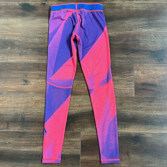 Adidas Alphaskin Graphic Mid Rise Training Tights SignalPink/TeamRoy size small - Picture 3 of 14